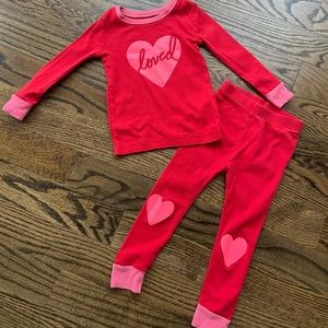 Girls 3T Valentine’s Day Pajamas- Like New